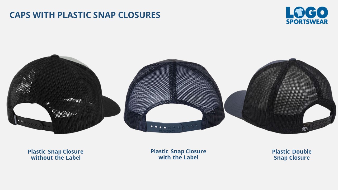Hats with Plastic Snap Closures